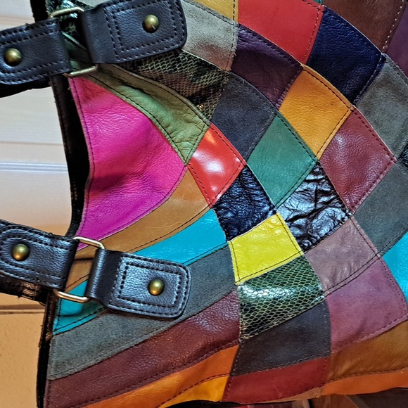 X-mas SALE SEND $110. OFFER & I'LL ACCEPT Wilson Leather Patchwork Pelle - Picture 1 of 10